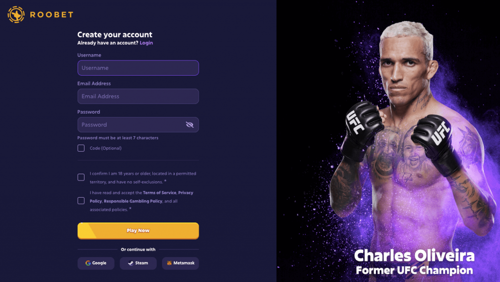 Roobet Sign-Up