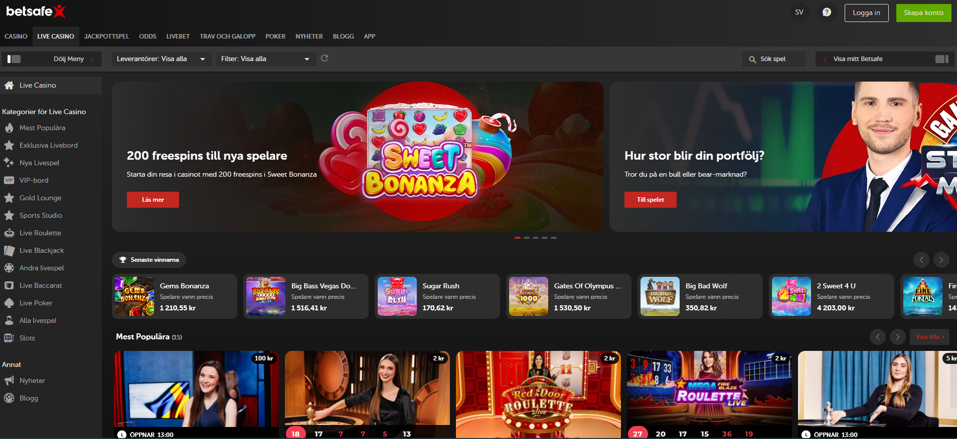 Betsafe Live Casino