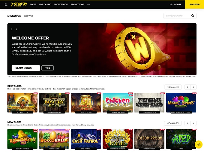 Energy Casino Screenshot